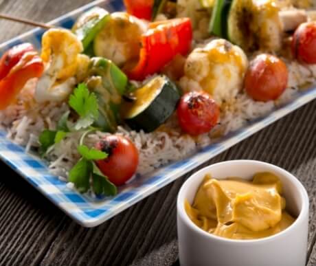 Grilled Vegetables in BBQ Butter Sauce