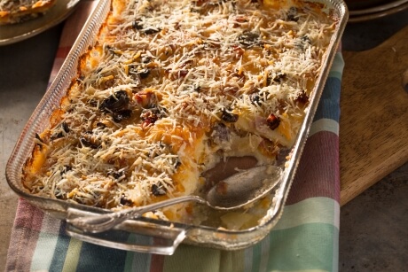 Ham, Mushroom and Potato Gratin