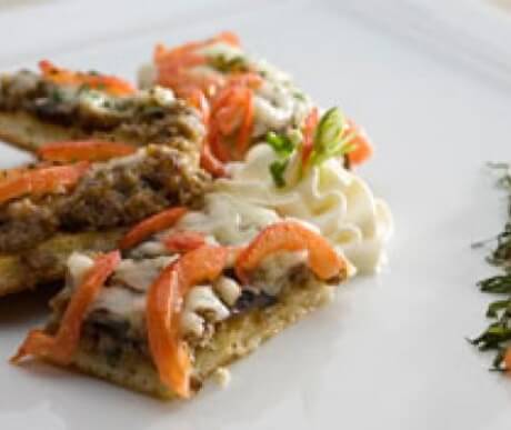 Okie Dokie Mushroom Sausage Pizza Bites