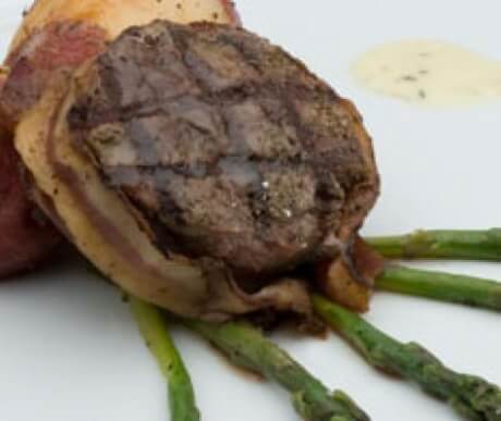 Pesto-Brushed Angus Steaks with Meadow Garlic Fondue