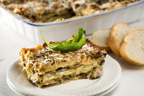 Creamy Spinach and Three Mushroom Lasagna