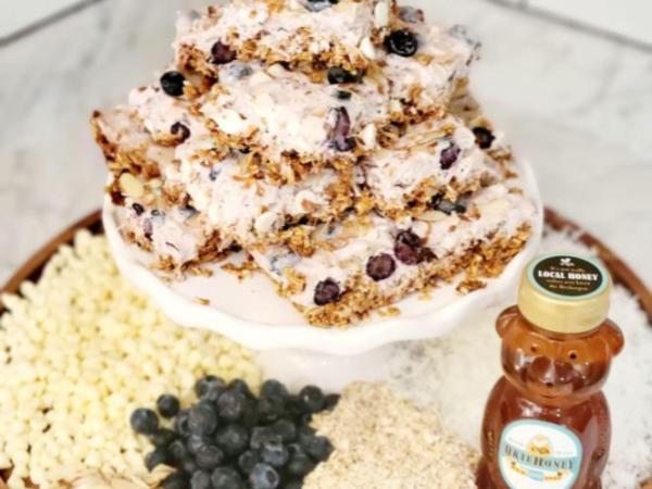 Blueberry Almond Granola Squares