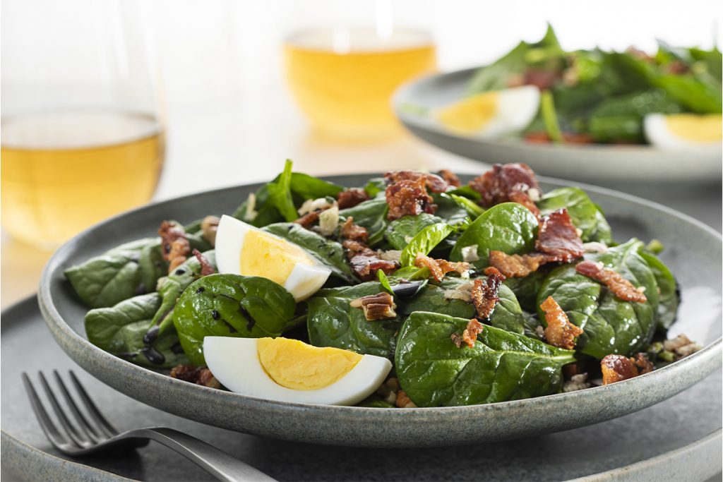 Spinach Salad with Warm Bacon Dressing
