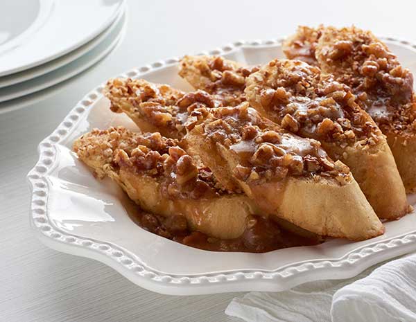 Pecan Crusted French Toast with Bourbon Pecan Toffee Maple Syrup