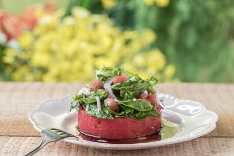 Watermelon and Spinach Salad