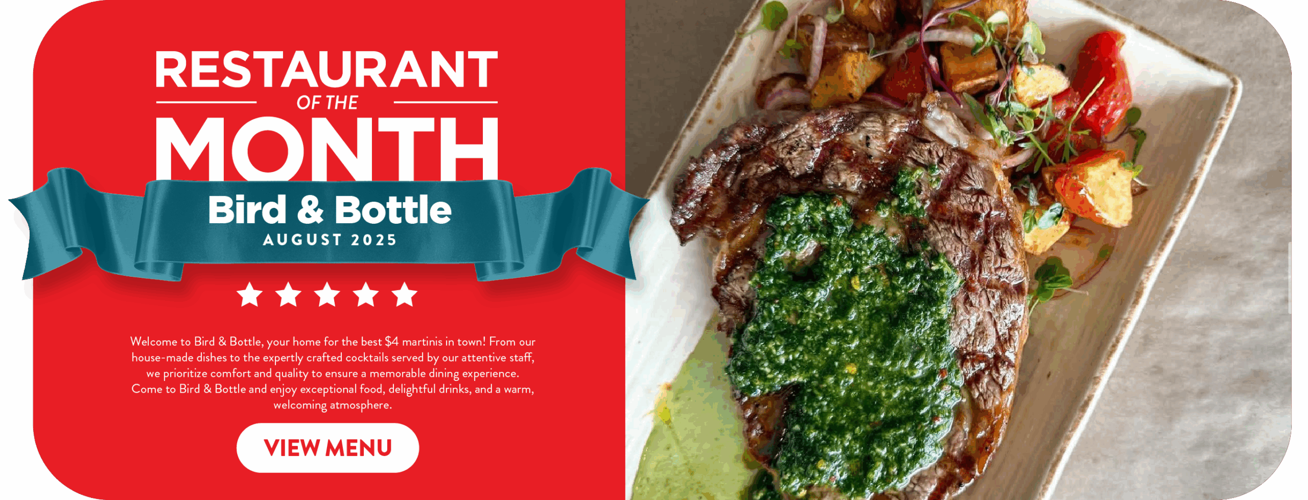 Bird & Bottle in Tulsa, OKlahoma, is the Restaurant of the Month for Made In Oklahoma for August 2025.