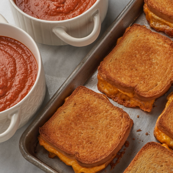 Sheet Pan Grilled Cheese and Tomato Soup Made In Oklahoma