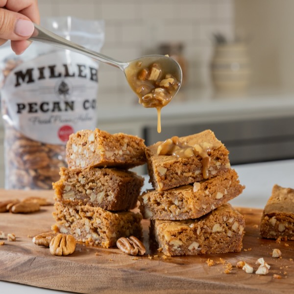 Browned Butter Pecan Bars with Caramelized Glaze feat. Miller Pecan Co