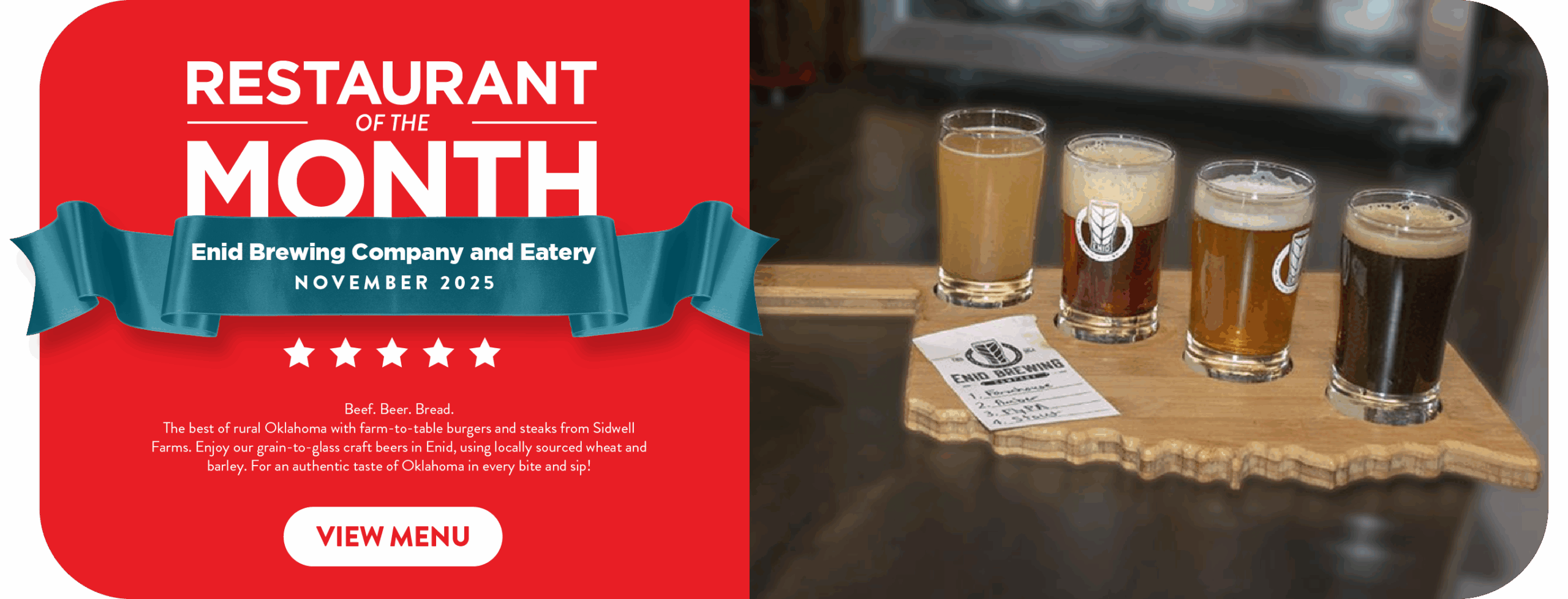 Enid Brewing Company and Eatery Restaurant of the Month