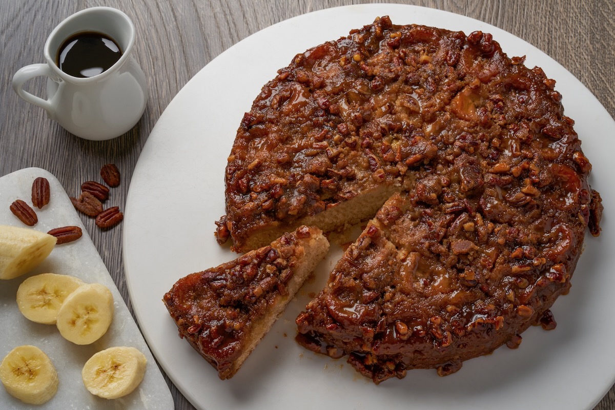 Banana Pecan Upside Down Cake